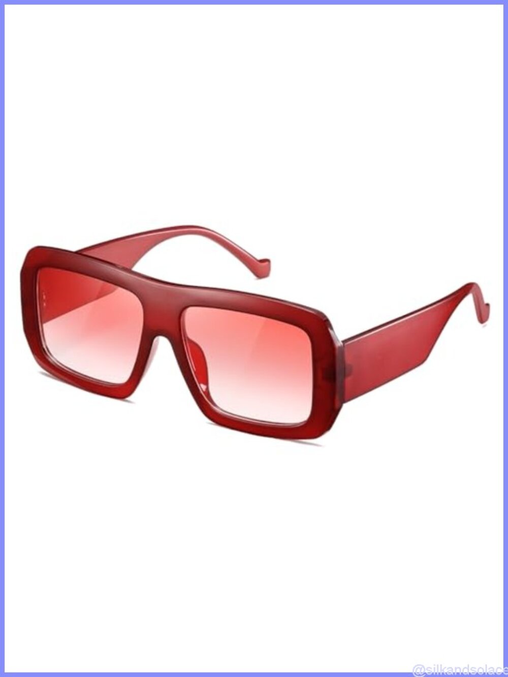 Oversized Square Sunglasses Retro UV400 Protection Gradient Lens